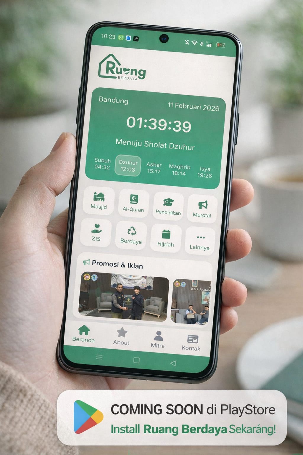 Mockup Aplikasi di Smartphone